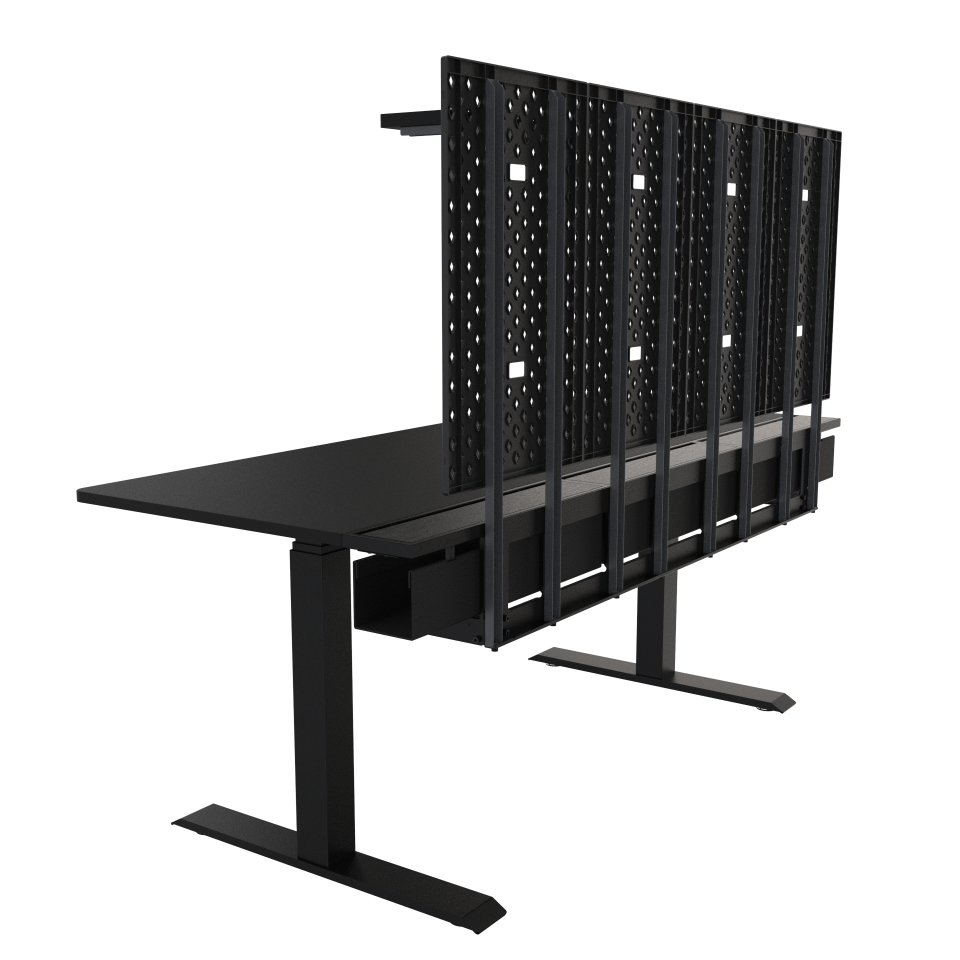Dropship DEZCTOP Bifrost 160 63W X 28D Gaming PC Computer Desk With  Shelves; Large Workstation For Gamers Or Home Office With Pegboard;  Built-in Cable Management; Stainless Steel Frame to Sell Online at